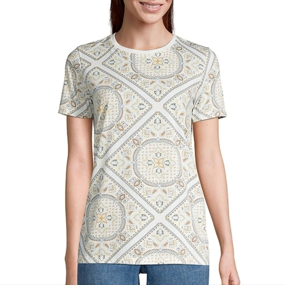 NWOT Lands' End Paisley Short Sleeve Tee